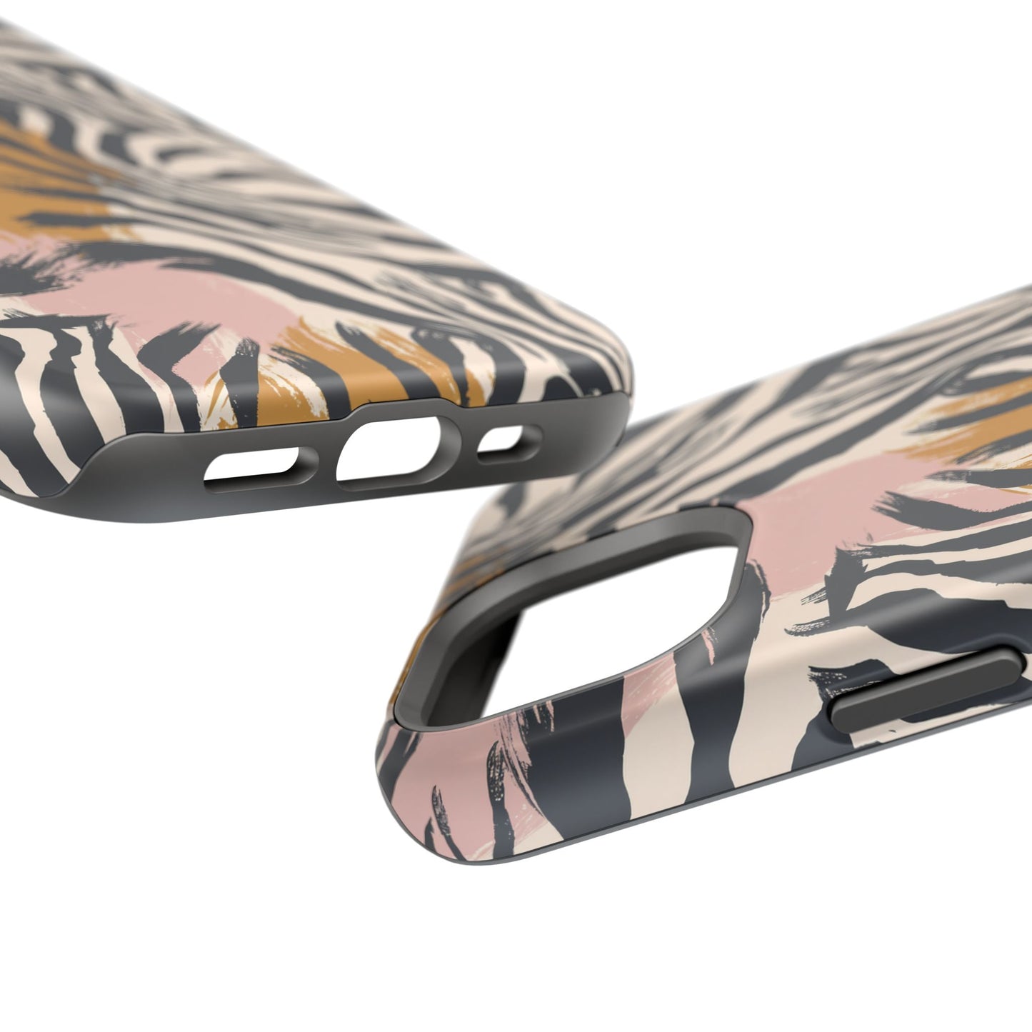 Zebra Brushstroke Magnetic Impact Phone Case,Africa Pattern