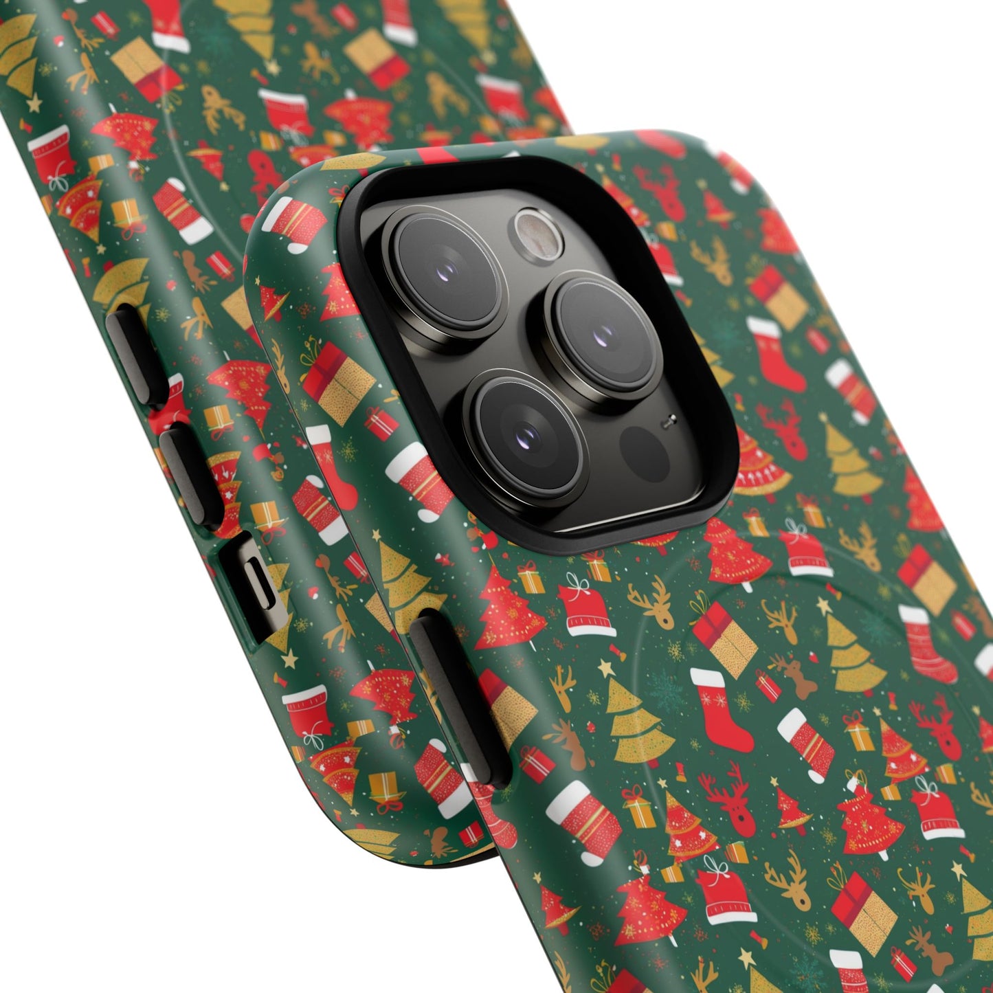 Christmas Tough Magnetic Phone Case | Festive Holiday Accessory | Cute Santa & Tree Design, Gift for Him/Her, Seasonal Tech