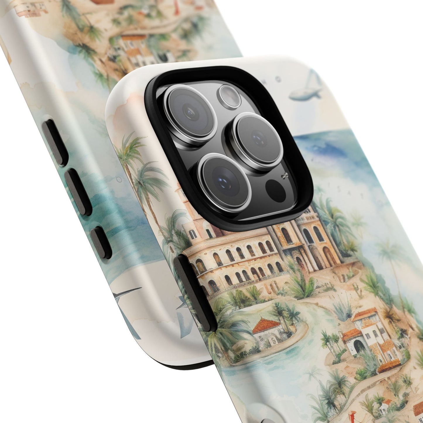 Hard Phone Case — Watercolor Fantasy Map Castle Design