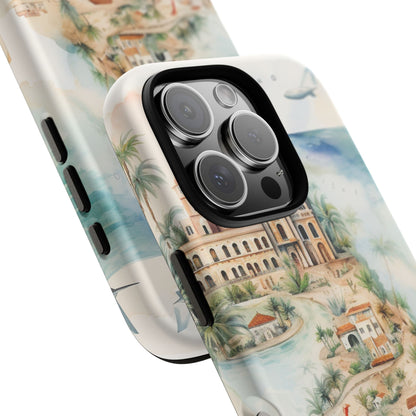 Hard Phone Case — Watercolor Fantasy Map Castle Design