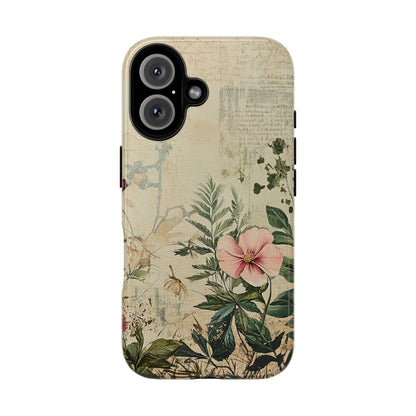 Floral Vintage Tough Case – Botanical Protective Phone Cover,Plants Lovers